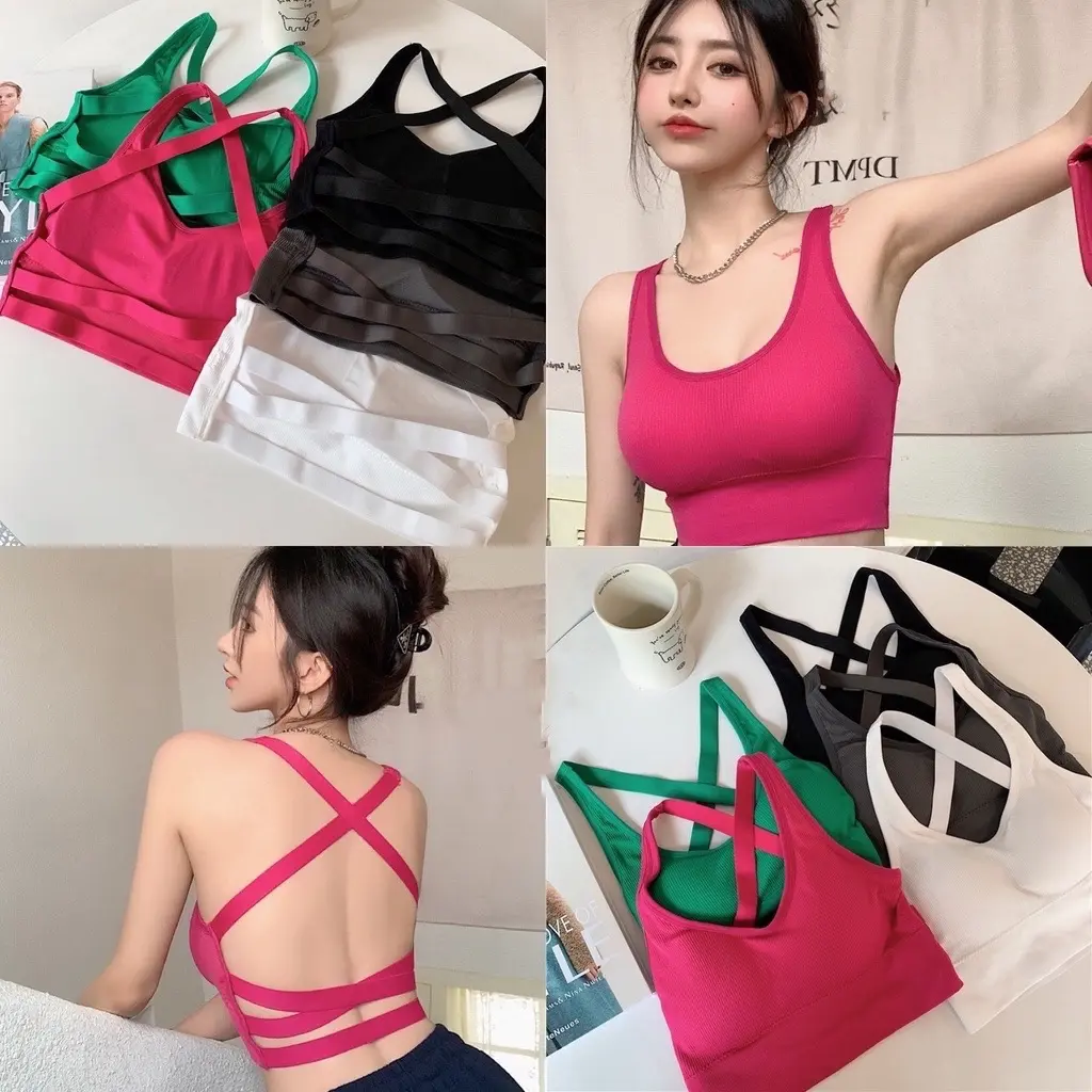 Áo bra 8343 dáng crop top có sẵn mút đệm