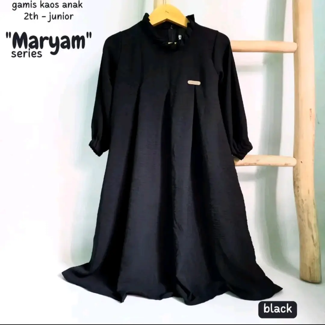 DRESS ANAK "MARYAM" BISA COUPLE IBU DAN ANAK Crinkle Gamis Panjang Polos