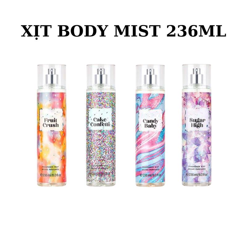Xịt Body mist 236ml lưu hương 4 đến 5 tiếng nhiều hương