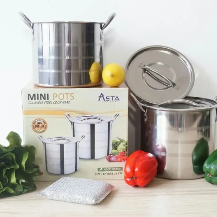 TERLARI PANCI SET STAILESS 2 IN 1 ASTA DUO MINI POT