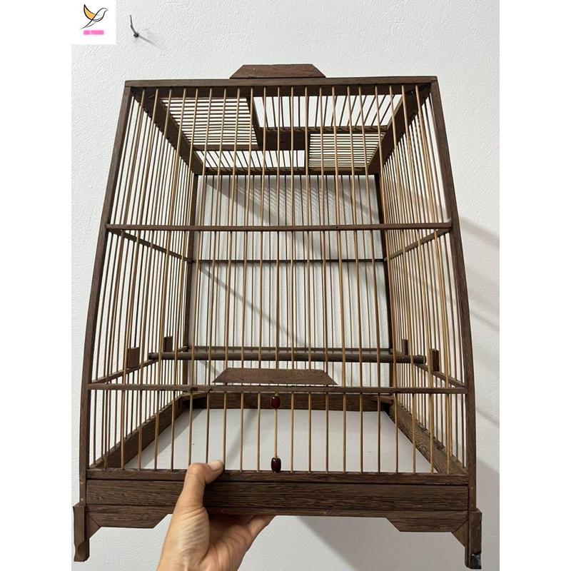 Khung lồng Thái cáo cao gỗ đen chim chào mào dễ dàng lắp đặt hàng loại 1 kèm móc Lồng chim Chào Mào Thái cao cao gỗ đen