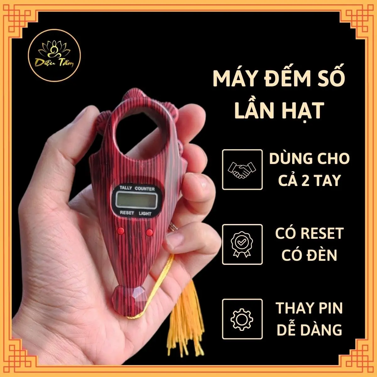 MÁY ĐẾM SỐ NIỆM PHẬT - Máy đếm hạt kỹ thuật số Tràng Hạt Điện Tử Niệm Phật Ký Số shop Diệu Tâm