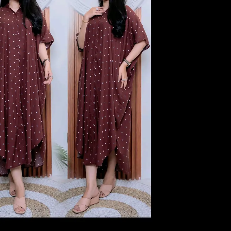 MIDI Realpec Tunik Kalong Rayon Impor Nyaman Busui Bunga Panjang - Ibu, Muslim, Gamis 2