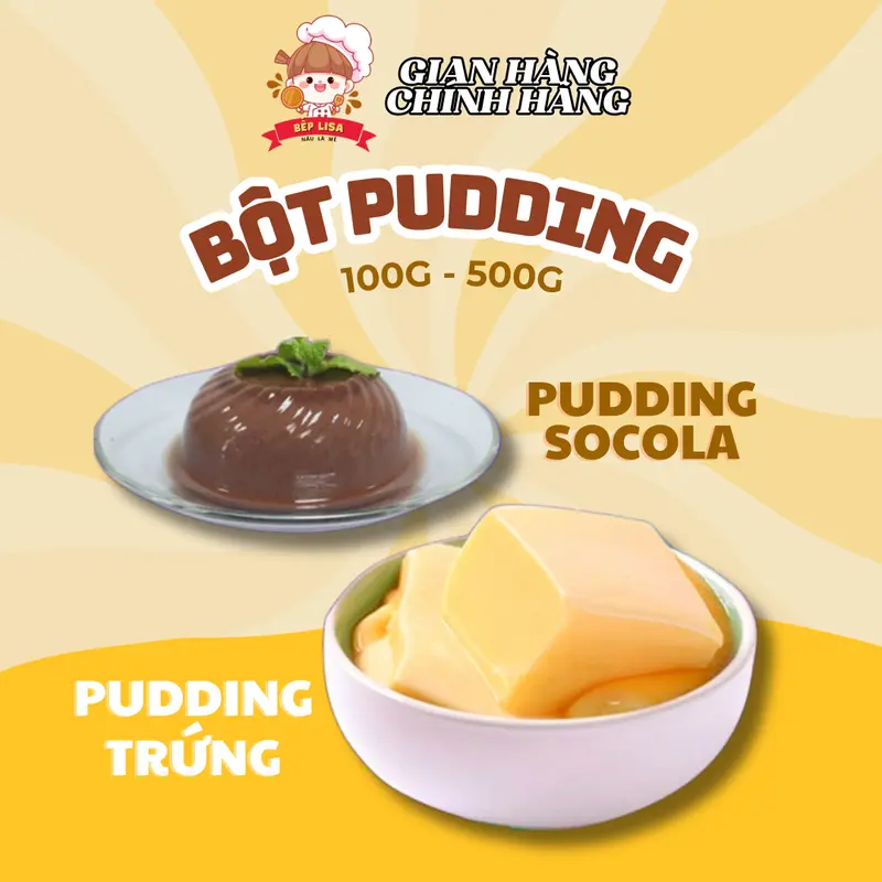 Bột Làm Pudding Flan Trứng, Socola Nguyên Liệu Trà Sữa Trân Châu BẾP LISA 0