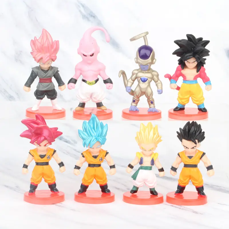 Mô Hình Pvc Quả Cầu Dragon Ball, Bắt Mắt, Phiên Bản Q, Buu Super Xanh Dương, Đỏ Và Đen, Có Goku 5