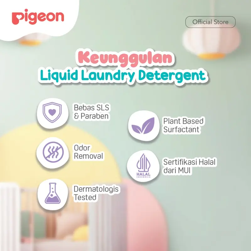 PIGEON Baby Laundry Detergent | Deterjen Pakaian Bayi | Deterjen Pakaian | Deterjen Bebas SLS & Bebas Paraben 1