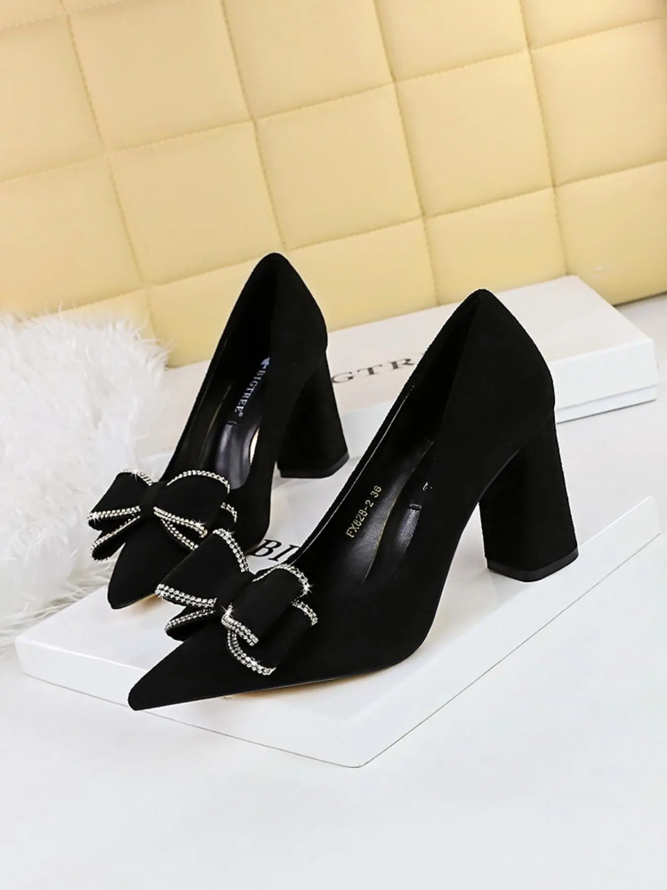 Women's Elegant Bowknot Design Heels, Fashionable Pointed Toe High Heels for Party, Daily Clothing Decor for Women & Girls