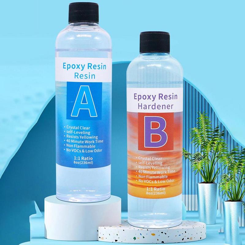 Product Introduction of Kit Resin Epoksi dan Pengeras, 8oz, Set Resin Tuang Mudah, Tahan Kekuningan, Bekalan Diy, Sesuai untuk Membuat Kraf Barang Kemas dan Kayu 11