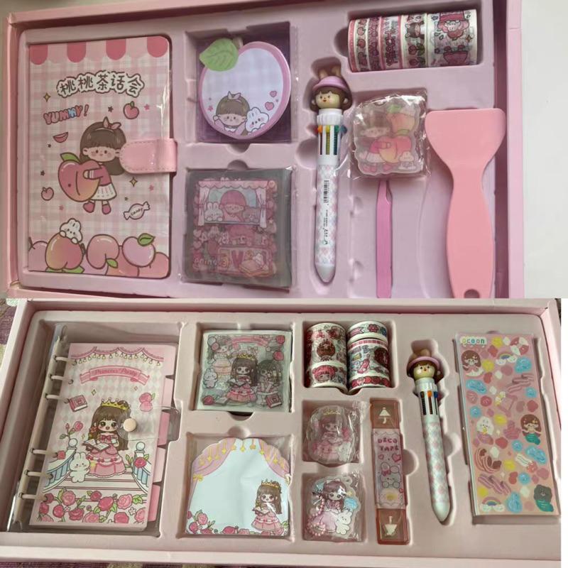 cute diary set djournal book buku jurnal anak dengan diy sticker hadiah tahun baru 3