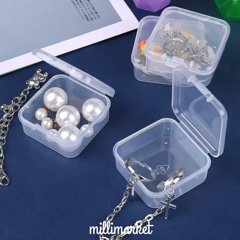 KOTAK MINI KECIL TRANSPARAN / Tempat simpan Obat perhiasan anting cincin box memory card / packing permen / mini storage transparant 6