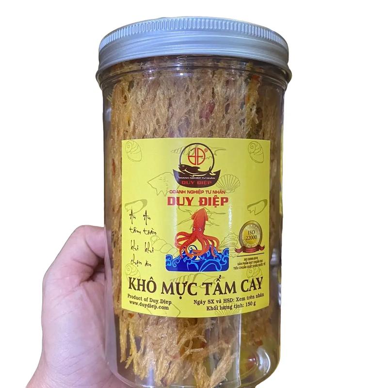 Khô Mực Tẩm Cay Duy Điệp chuẩn ISO - Hương Vị Cay Nhẹ,Snack Chua - Food Ăn Vặt khomuc