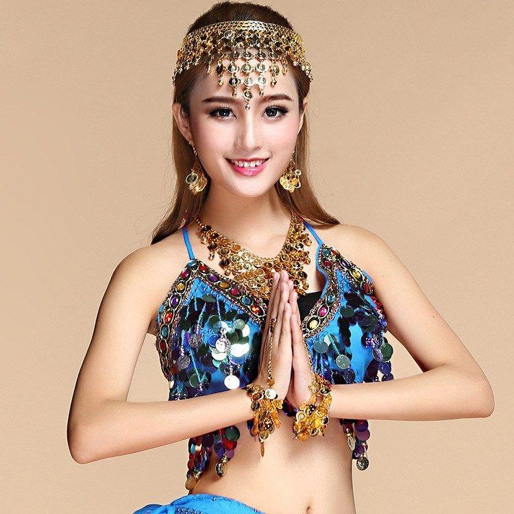 Product Introduction of Trang Phục Khiêu Vũ Ấn Độ, Áo Múa Bụng Cho Nữ, Hàng Mới Về, Gợi Cảm, Tua Rua Đính Kim Sa Áo Vest, Trang Phục Biểu Diễn Sport 3