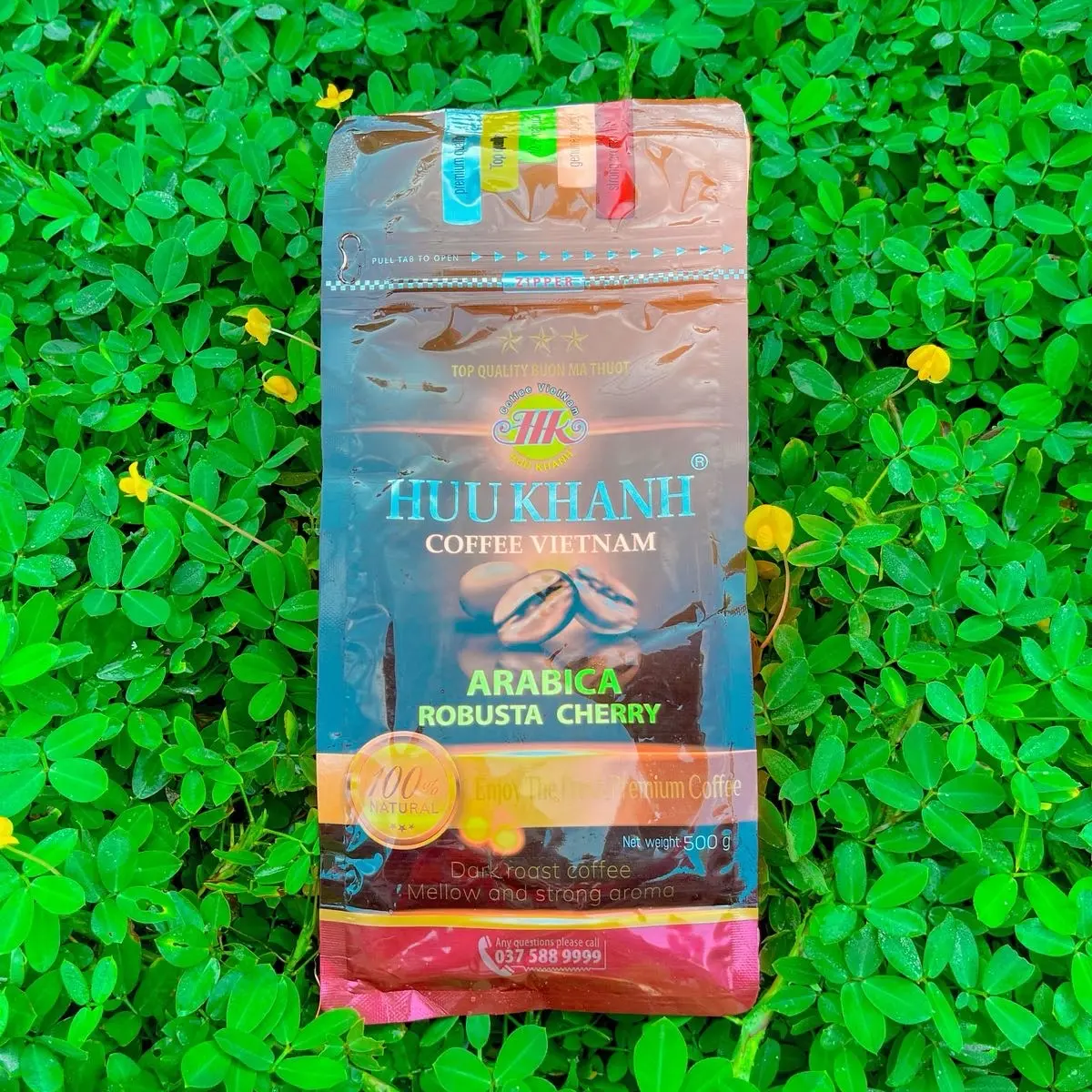 Cà phê Hữu Khánh 3 sao 500gram - cà phê pha phin