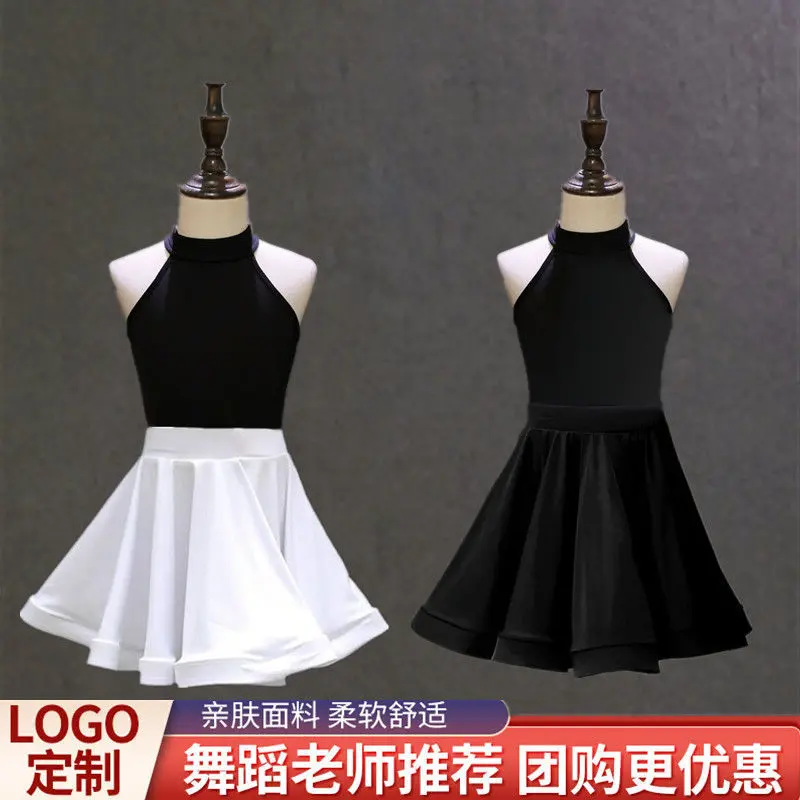 Latin Dance Skirt Children's Latin Dance Clothes Children's Competition Examination Leotards Girls' Latin Dance Table Korean