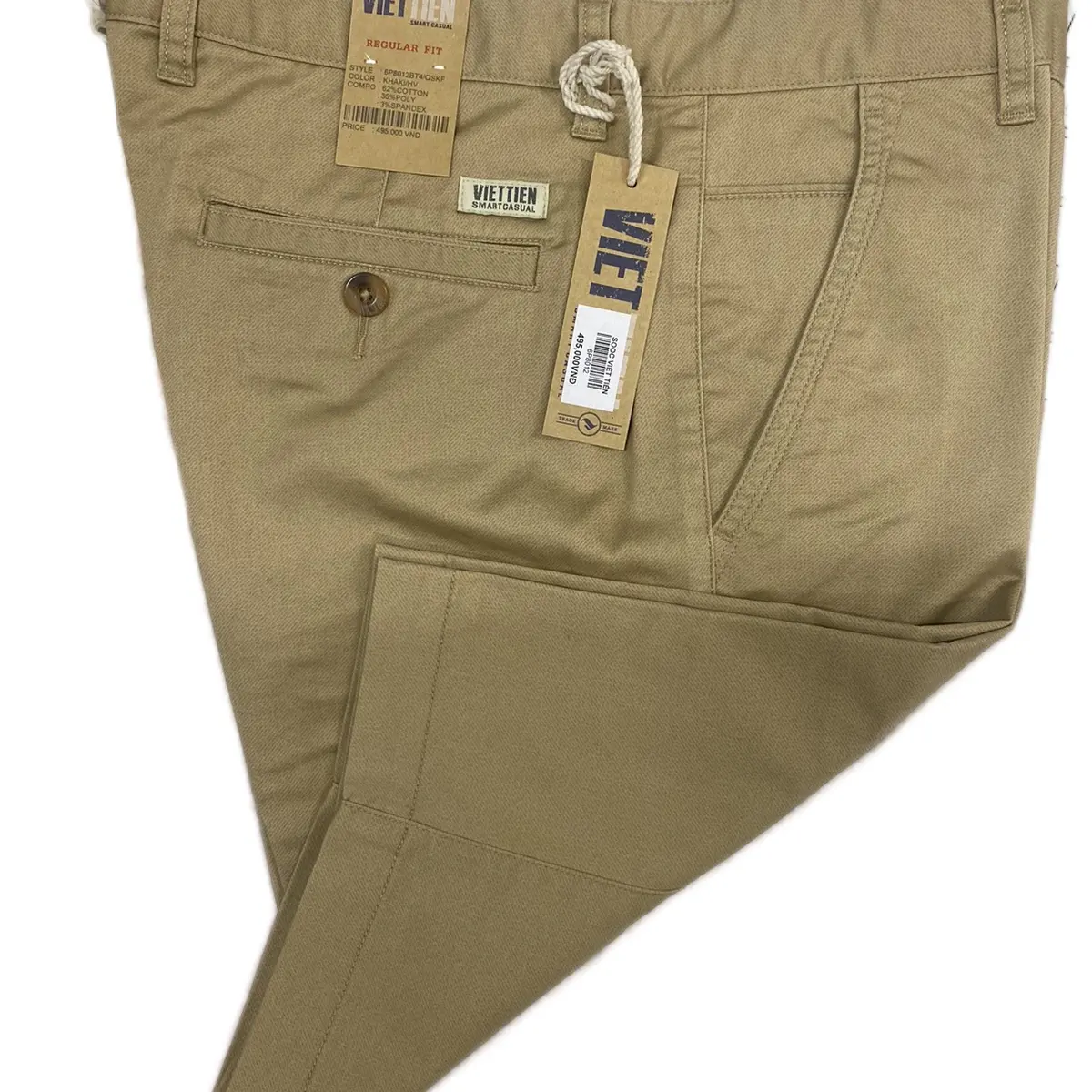Quần Short Nam Việt Tiến Màu Khaki Dáng Regular Fit