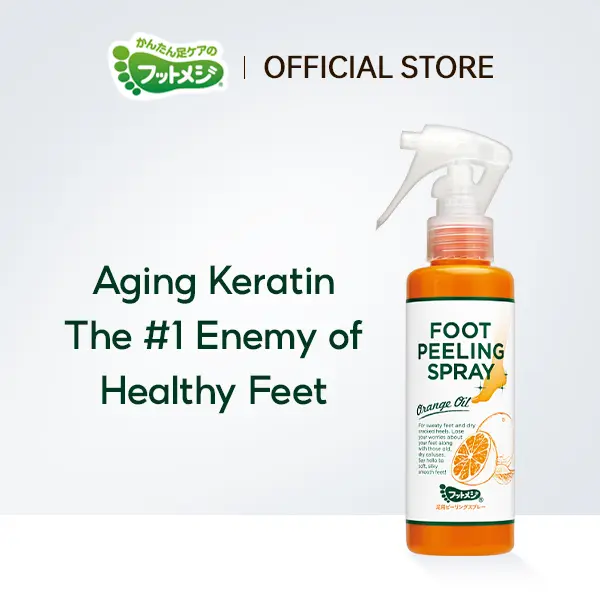 FootMedi instant foot peeling spray, calluses and dead skin remover, orange 110ml, For greasy feet, persistent odors, dirty odors, and dry heels
