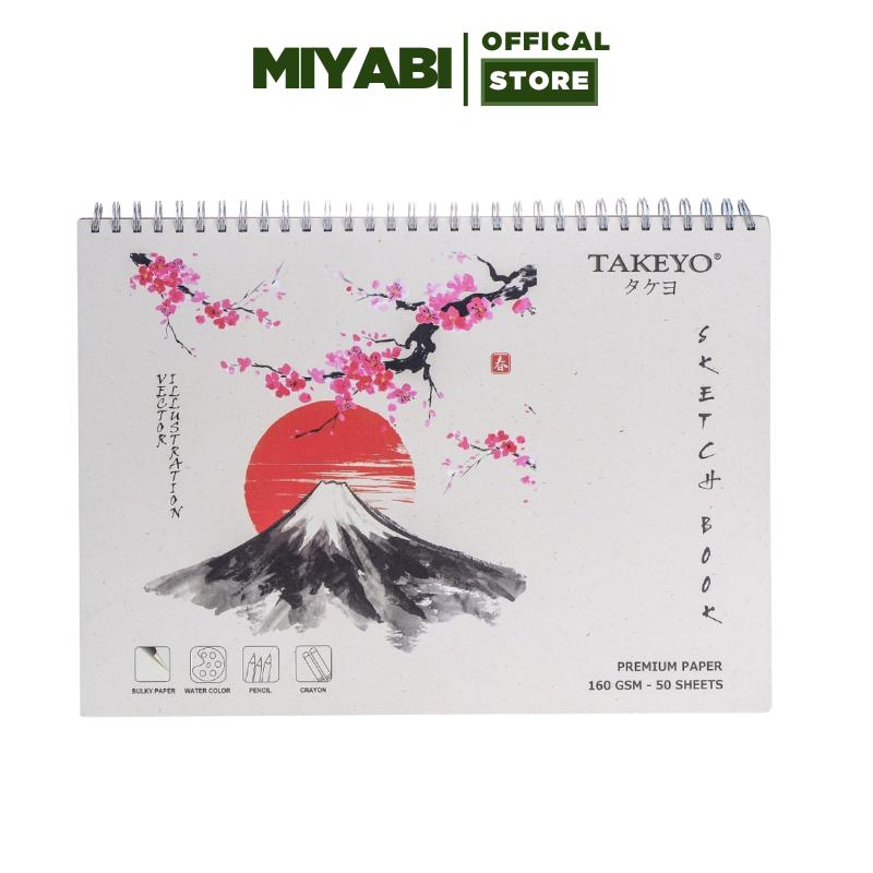 Sổ vẽ màu nước sketchbook lò xo A3 - 50 tờ / quyển - sổ vẽ sketchbook cao cấp - MIYABI STORE