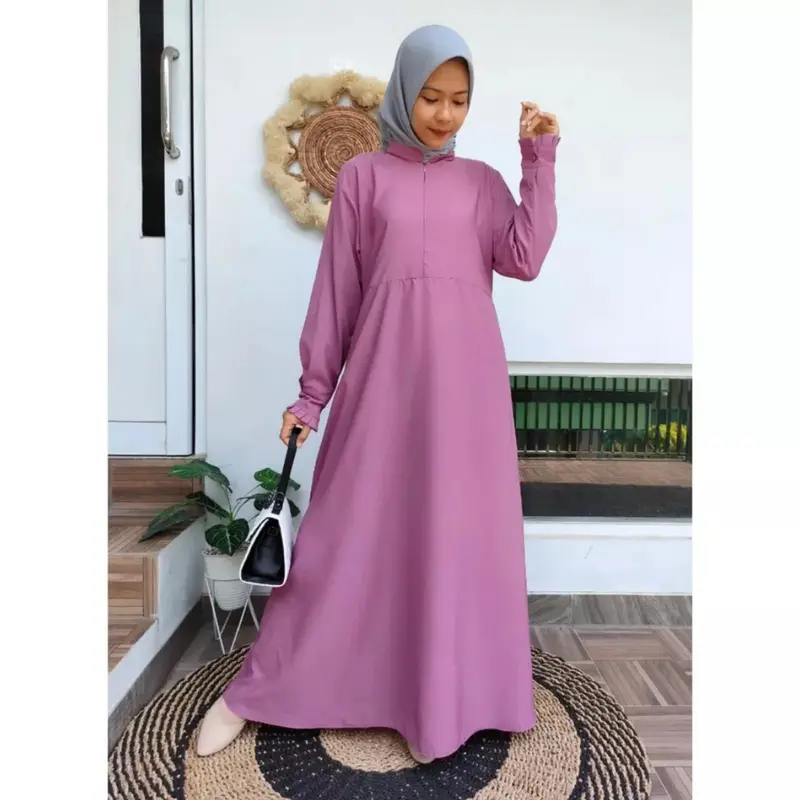 Gamis Basic Polos/ Dress Wolfis Basic Syar'i Mewah 6