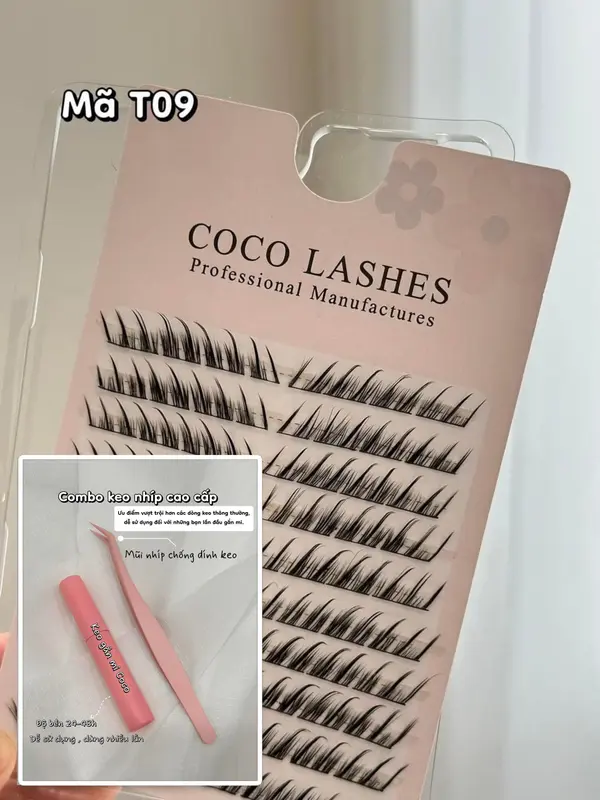 T09 - Mi Tự nối. MI rời makeup mi cụm siêu mảnh tự nhiên tặng kèm keo nhíp Trang Điểm Mỹ Phẩm Cosmetic Nữ 0