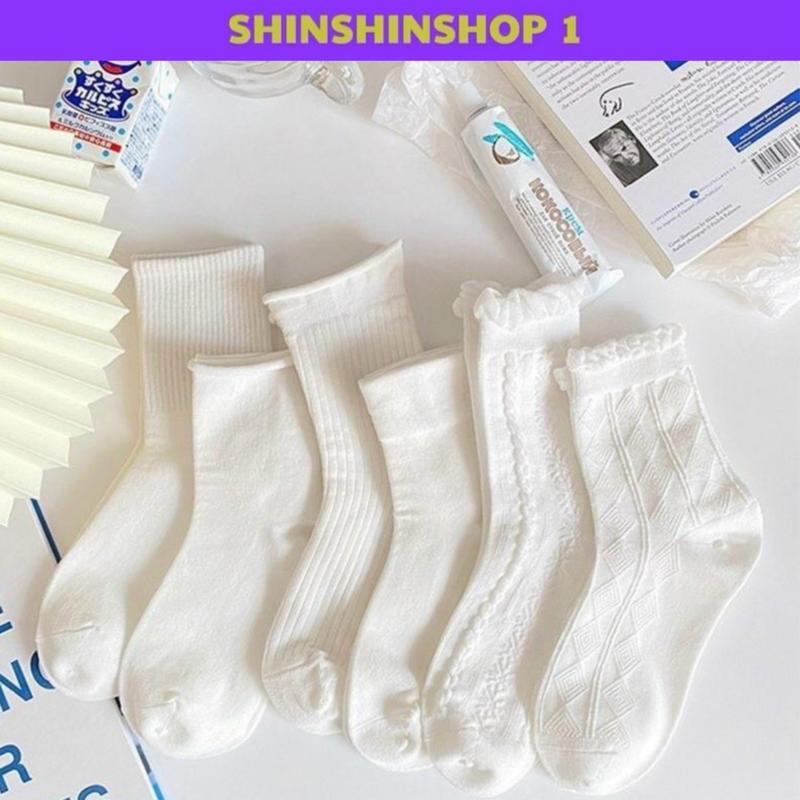 Tất Lolita trắng chất vải cotton thoáng khí ss65 hàng rẻ