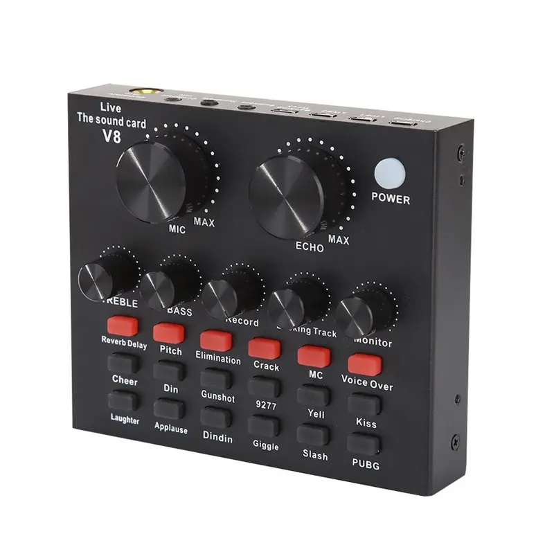 Alat Live Karaoke Mixer Sound card V8 Bluetooth Soundcard Audio Live Streaming Tiktok Youtube Smule Handphone Laptop 2