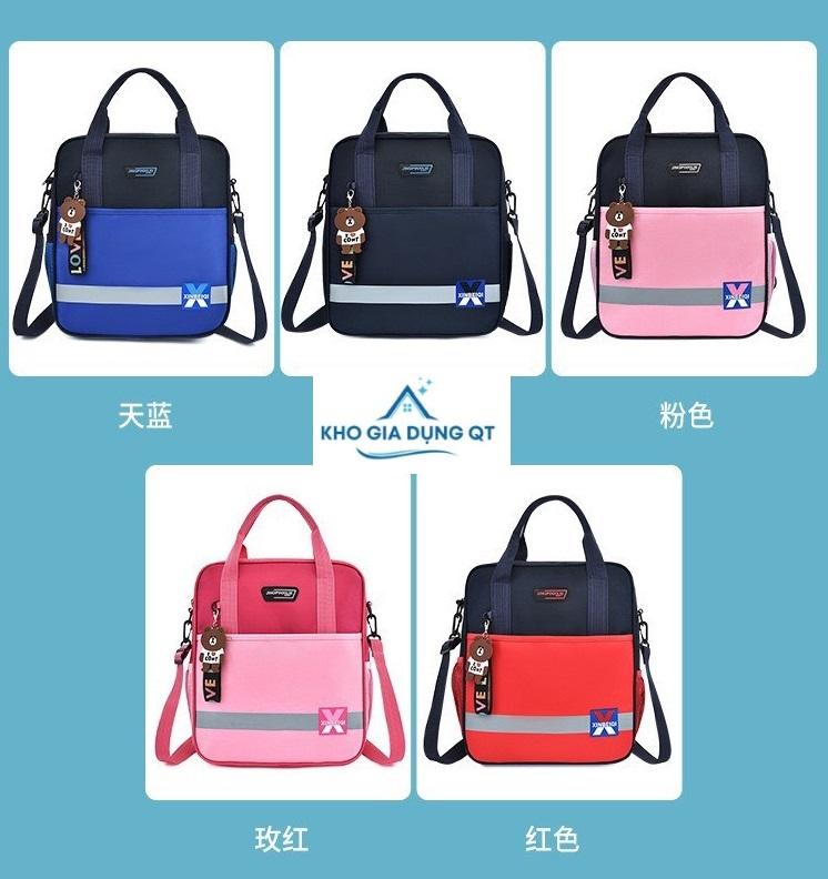 Balo khổ A4 Túi học thêm Cặp học sinh lớp 1~6 chất liệu vải Oxford chống thấm nước D060GDQT