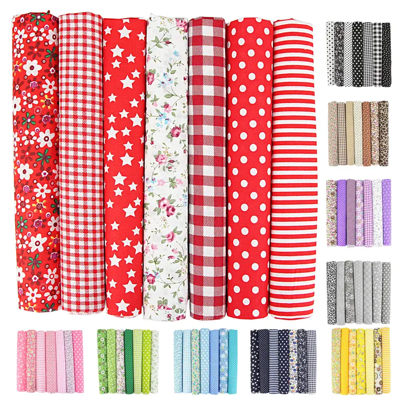 Vải Chắp Vá Tự Làm, Tr.Q-7 Cái / Bộ, Vải May Họa Tiết Hoa Đẹp Bằng Cotton, Thích Hợp Để May Mặc Tại Nhà 0