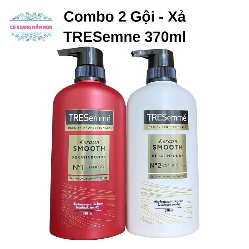   Combo 2 chai  Dầu Gội Xả TRESemmé Keratin Smooth 370ml - Thái Lan - Dưỡng Tóc Mềm Mượt Cho Mái Tóc Khỏe Mạnh 