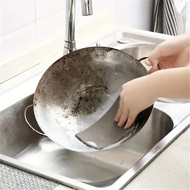 Multipurpose Non-Scratch Magic Cleaning Sponge Set - Scrubbing Pads for Pots, Pans, Tiles, and Descaling - Rust Remover, Dishwashing, and Iron Cleaning - Home and School Cleaning Supplies 3