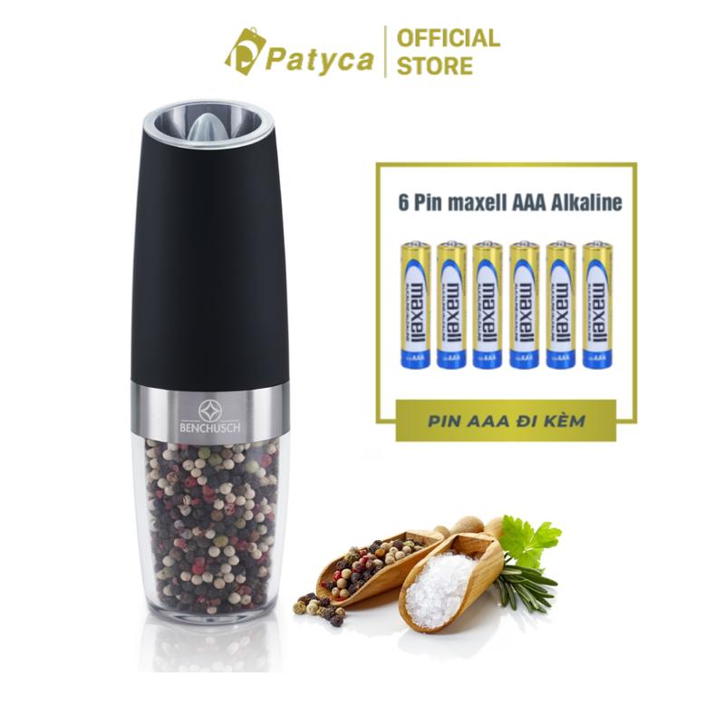 Máy Xay Tiêu Bằng Pin Tự Động Benchusch - Lưỡi Nghiền Ceramic - Kèm 6 Viên Pin Kiềm Alkaline AAA