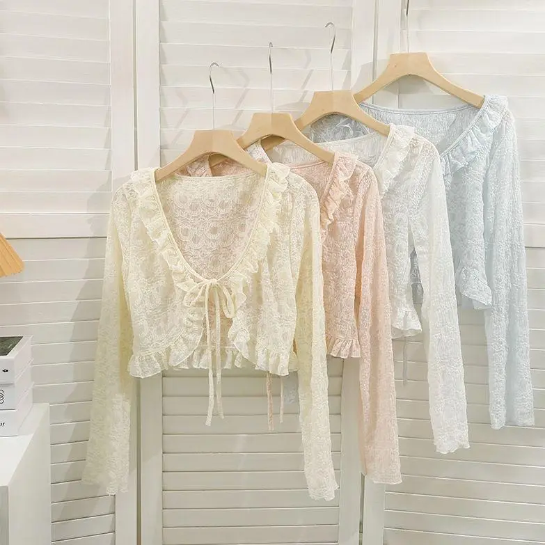 Áo khoác chất voan lụa phong cách công chúa ngọt ngào