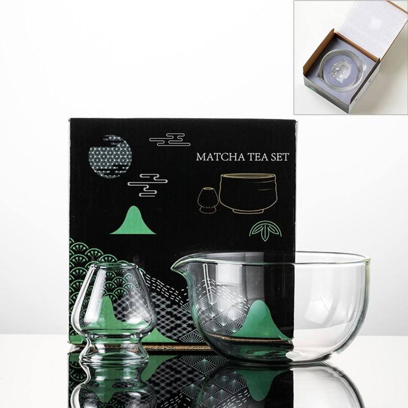 Product Introduction of New Textured Matcha Bowl with Pouring Spout Reusable Matcha Making Kit Glass Matcha Whisk Set Tea Lovers 12