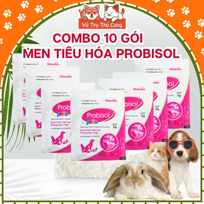  Combo 10 Gói Men tiêu hoá cho chó mèo Probisol - Hỗ trợ tiêu hoá bổ sung Vitamin cho chó mèo 
