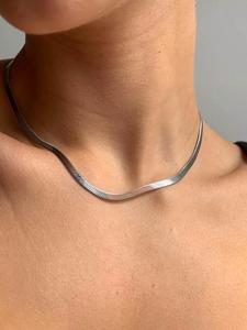 Collar de Cadena de Acero Inoxidable, Collar de Cadena Minimalista para Mujeres y Hombres, Joyería de Moda para Fiesta, Decoración Diaria, Joyería Combinable y Exquisita para Regalo de Cumpleaños