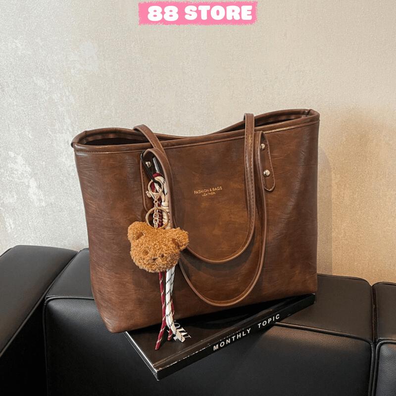 Túi xách nữ công sở size to,túi tote da có khoá kéo để vừa a4 đi học,đi làm phong cách hàn quốc 88store A- 34