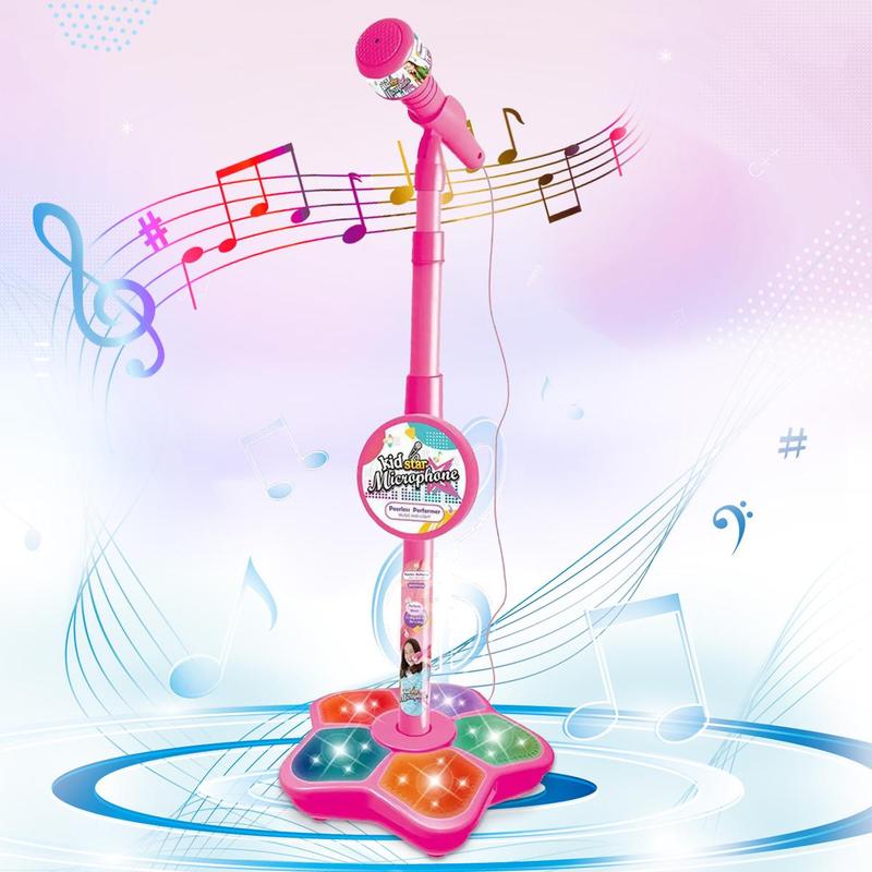 Product Introduction of Singing Microphone Toy, 1 Set Simulation Standing Karaoke Microphone Toy, Musical Toy for Kids, Birthday Gift for Boys & Girls 0