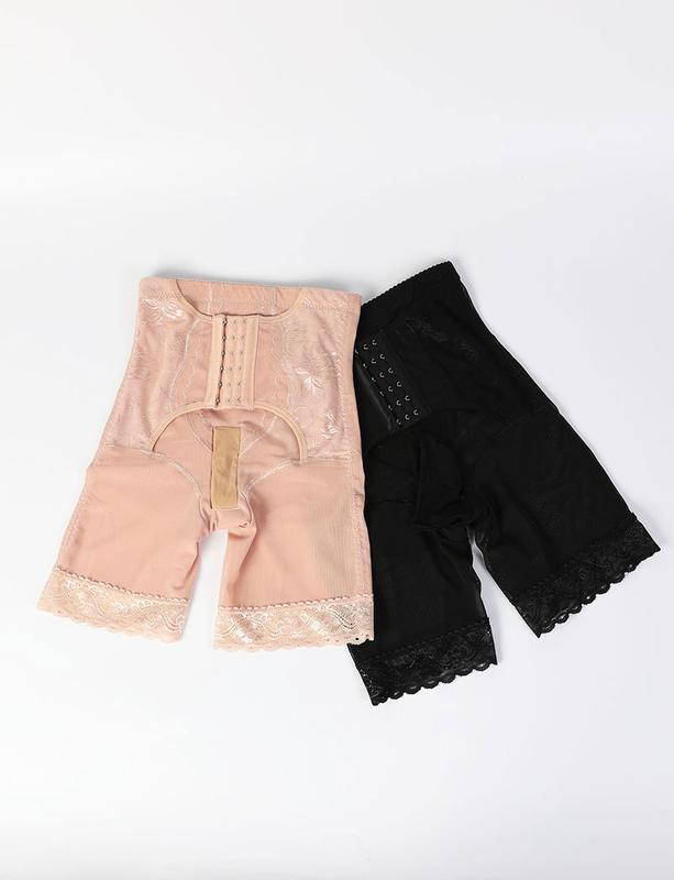 Product Introduction of Summer Men's Breathable Breasted Mesh Buckle Waist Shaping Hip Raise High Waist Body Shaping Fifth Pants Three Rows Six Buttons Belly Contracting Boxer 12