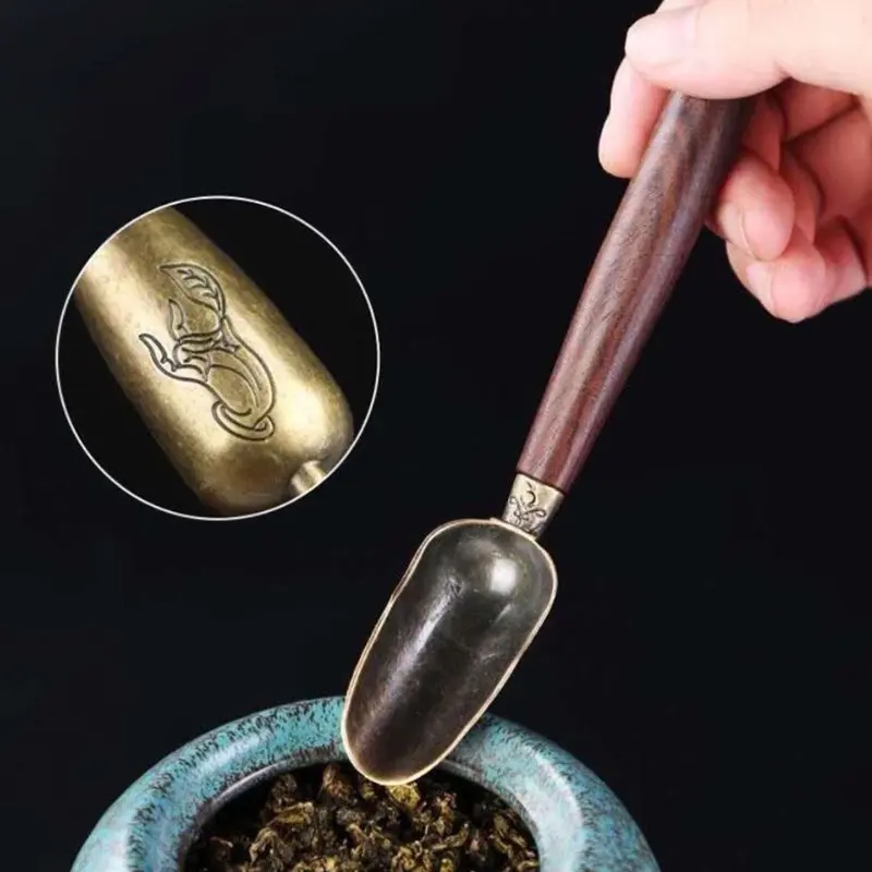 Thìa Trà, Chất Liệu Gỗ Mun, Thiết Kế Cổ Điển Và Sáng Tạo, Xẻng Trà, Thích Hợp Cho Trà KongFu, Quà Tặng, 1 Cái, Phụ Kiện Nghi Lễ Trà