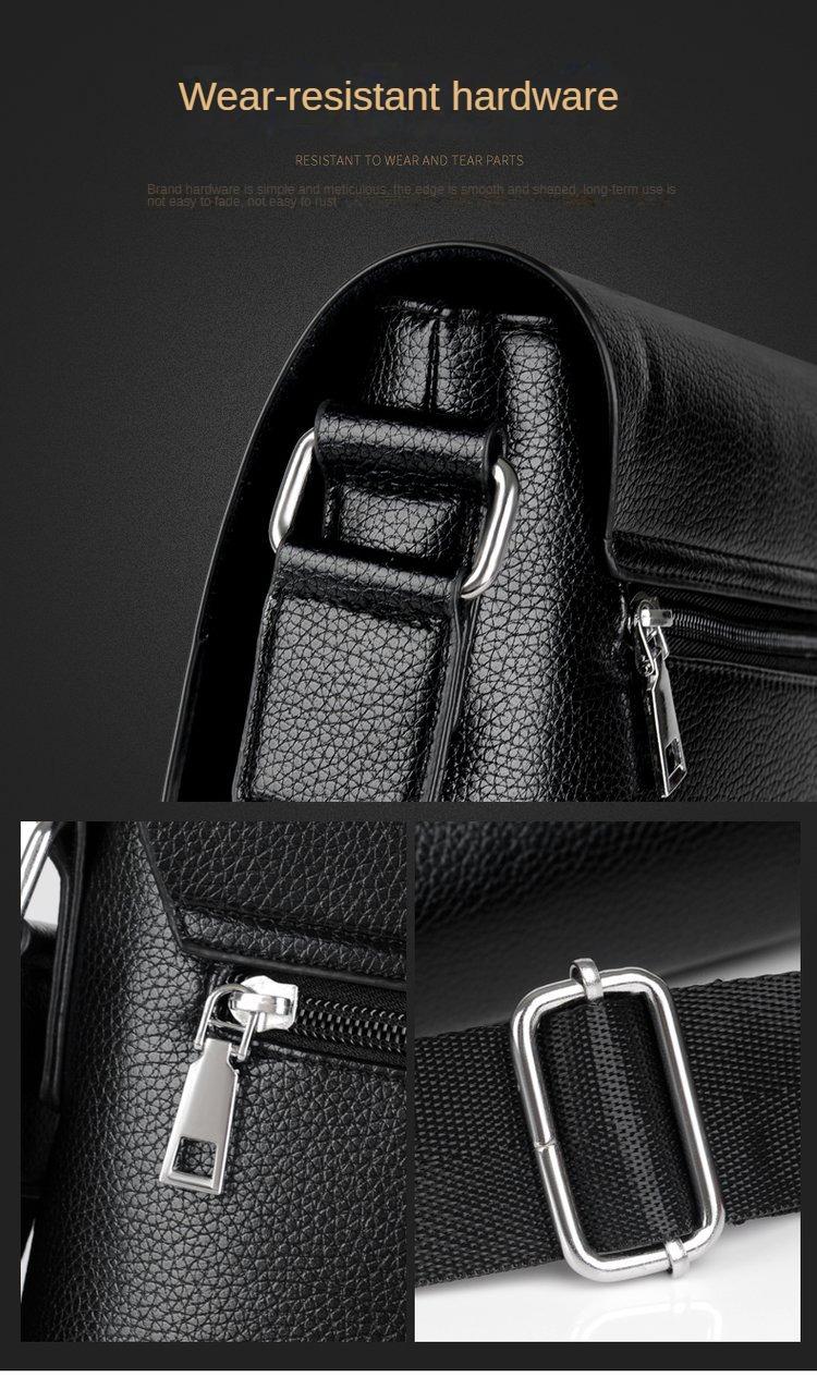 Product Introduction of PU Leather Men Crossbody Bag Waterproof Large Capacity Shoulder Bags For Boys Trendy Design Messenger Bags 8