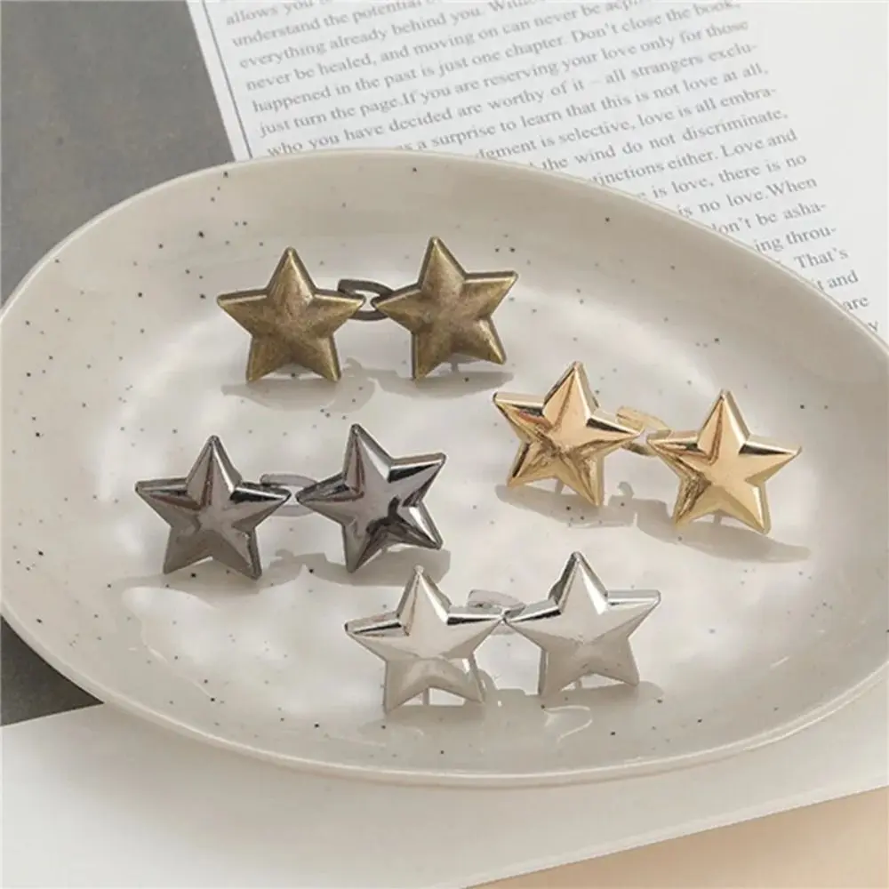 Exquisite Alloy Star Pants Button Tightener Button Clasps Adjustable Jean Fit Tighten Buckles Black Waist Buckle Jean Buttons for Loose Jeans Party