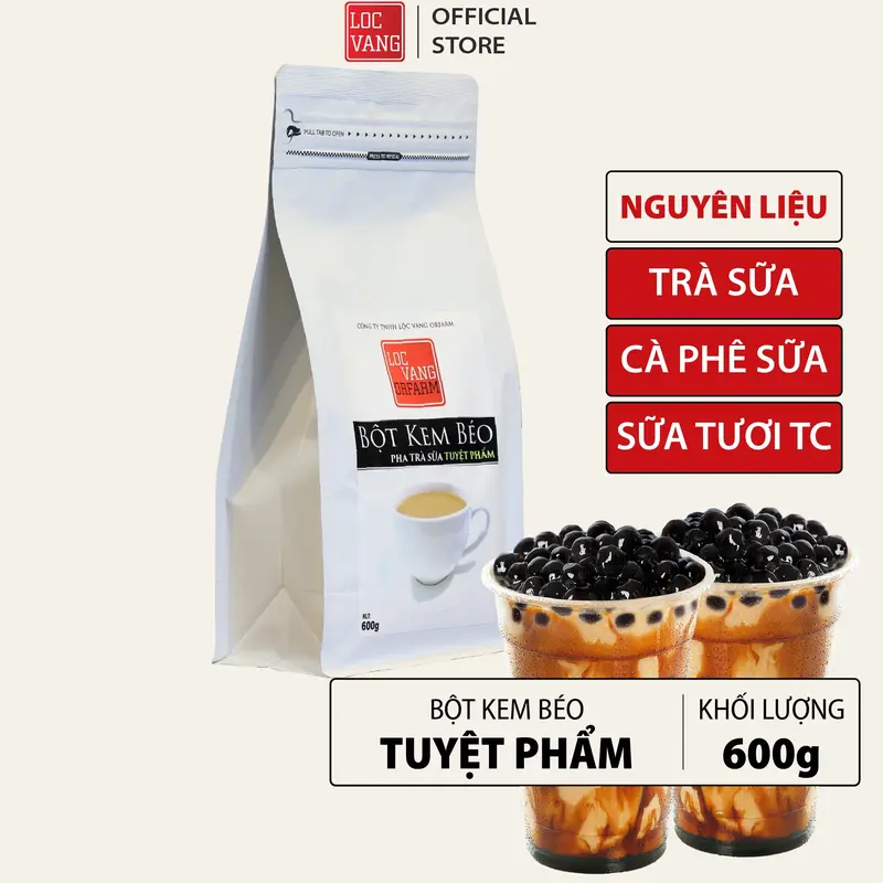 Bột Kem Béo Làm Trà Sữa Trân Châu TUYỆT PHẨM 600g 0
