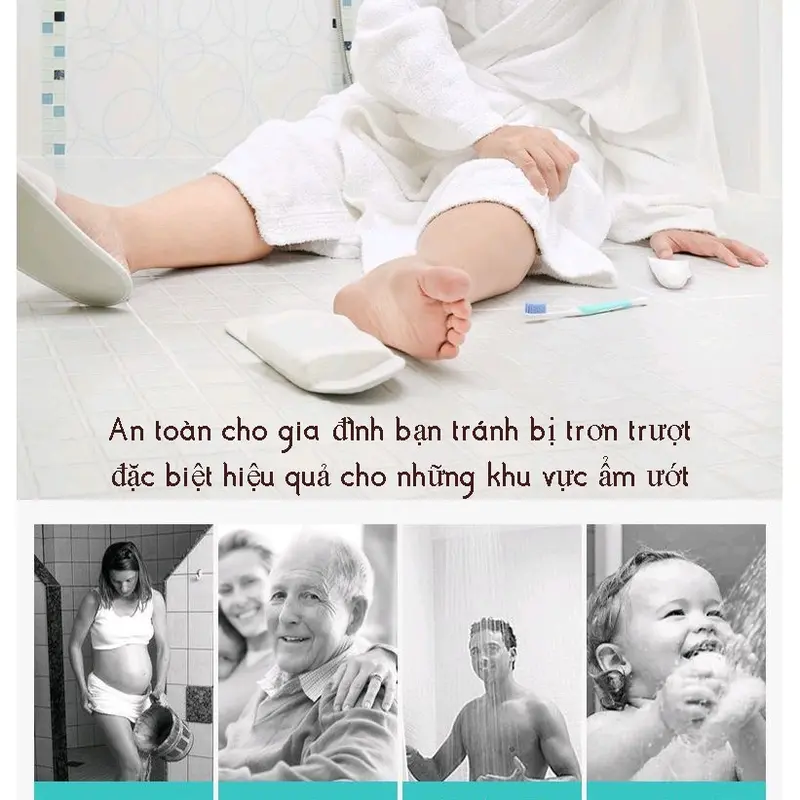 Thảm chống trơn nhà tắm nhà vệ sinh trượt lắp ghép tiện dụng, dùng cho các khu vực ẩm ướt chống trơn trượt. kt 30x30cm một tấm. 5