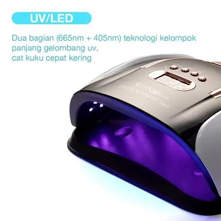 MAGICHAIR SUN C4 Plus GLITTER 256W 57Leds Lampu Dalam Full Hitam Pengering warna Kutek Gel Led UV Nail Lamp 3
