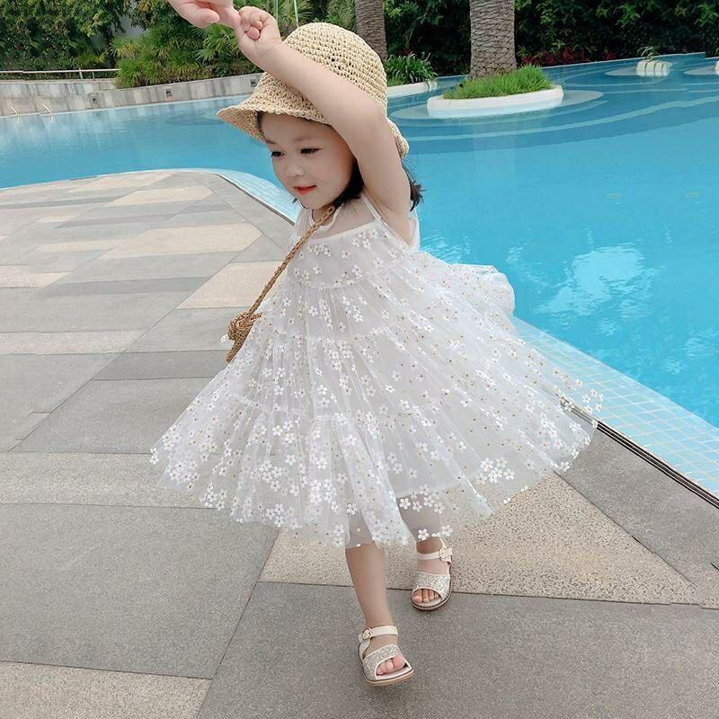 Product Introduction of Girls' Dress Summer Dress 2024 New Korean Style Western Style Children Toddler Summer Baby Princess Dress Vest Dress 8