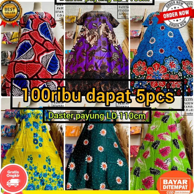 5 pcs DASTER PAYUNG LD 110cm  BUSUI DASTER 100 DAPAT 5 GROSIR DASTER 1
