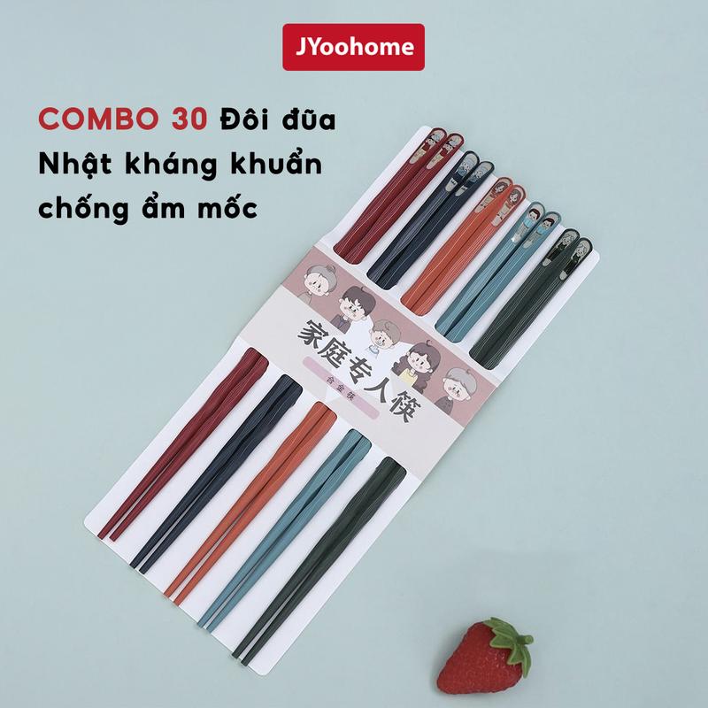 COMBO 30 Đôi đũa ăn Nhật Bản kháng khuẩn chống ẩm mốc JYoohome Đũa ăn sợi thuỷ tinh chịu nhiệt cao cấp