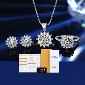 LOVETIA snowflakes perak s925 kalung cincin anting Aesthetic Mewah Sertifikat GRA BTTZ006
