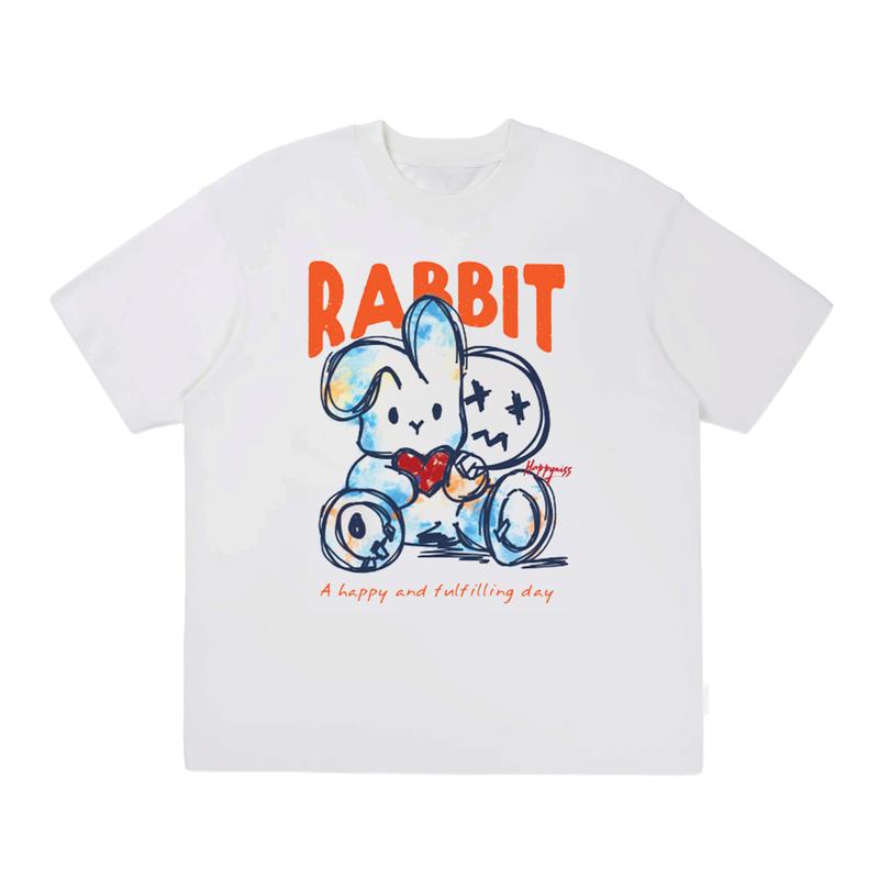 Áo thun VATO Rabbit - Áo phông nam,  nữ, áo thun cotton co giãn 2 chiều dáng suông, form rộng dễ mix match nhiều phong cách 2