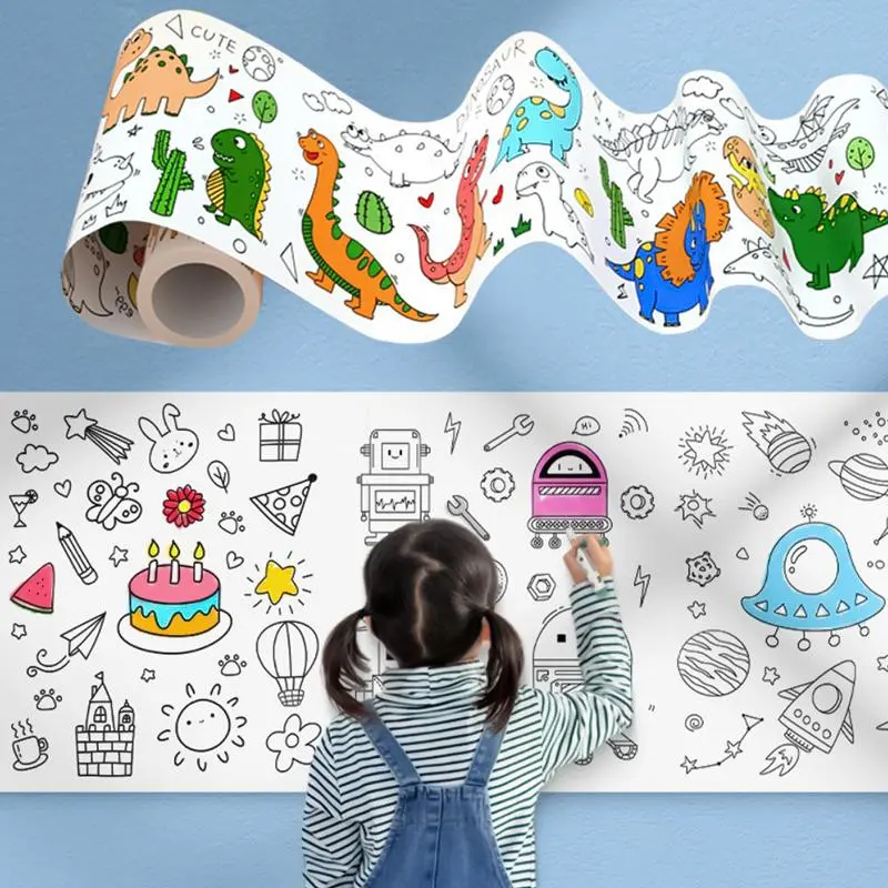 Doodle Coloring Roller, 1 Count Sticky Wall Graffiti Scroll, DIY Graffiti Crafts for Boys & Girls, Arts & Crafts Kit