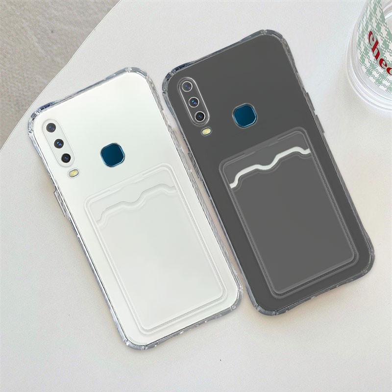 FOR ALL TYPE HP New! Transparent Card Slot Holder - Softcase Fullcover For Vivo Y17 Y12A Y12S Y20 Y20i Y20S Y21 2021 Y11 2019 Y12 Y12i Y15  Y21S Y33S T1X Y21T Y21A Y15S Y15A Y01 Y15C Y91C Y1S Y91 Y93 Y95 Y91i Y02 Y02T Y22 Y22s Y35 Y16 Y02s Y17S Y100 1